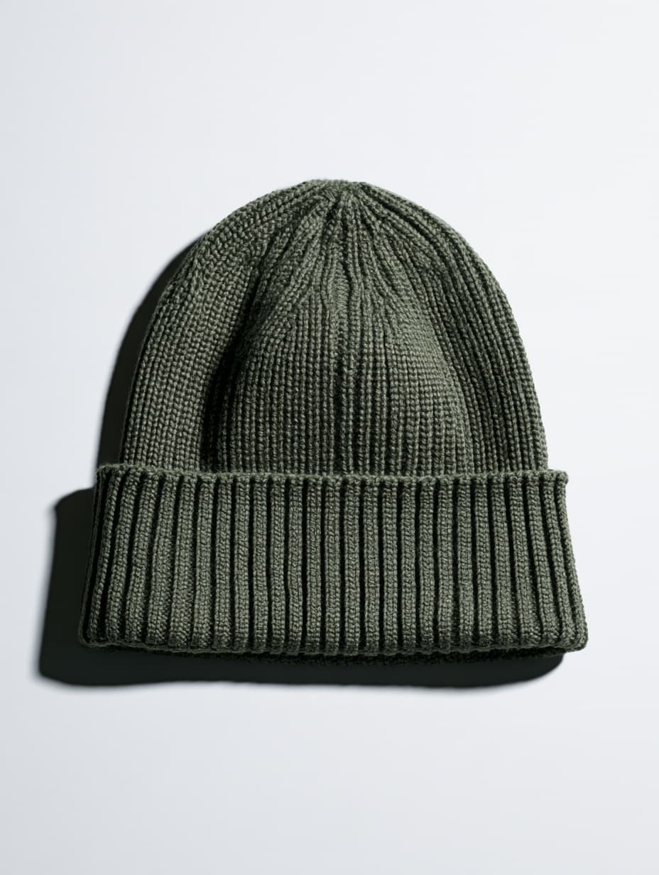 Rib Beanie, Green