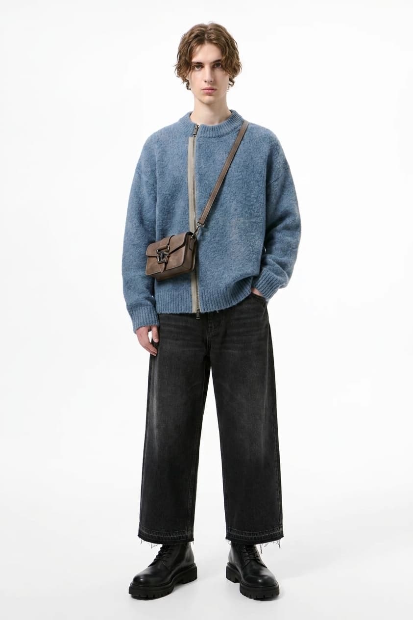 Blue zip knit