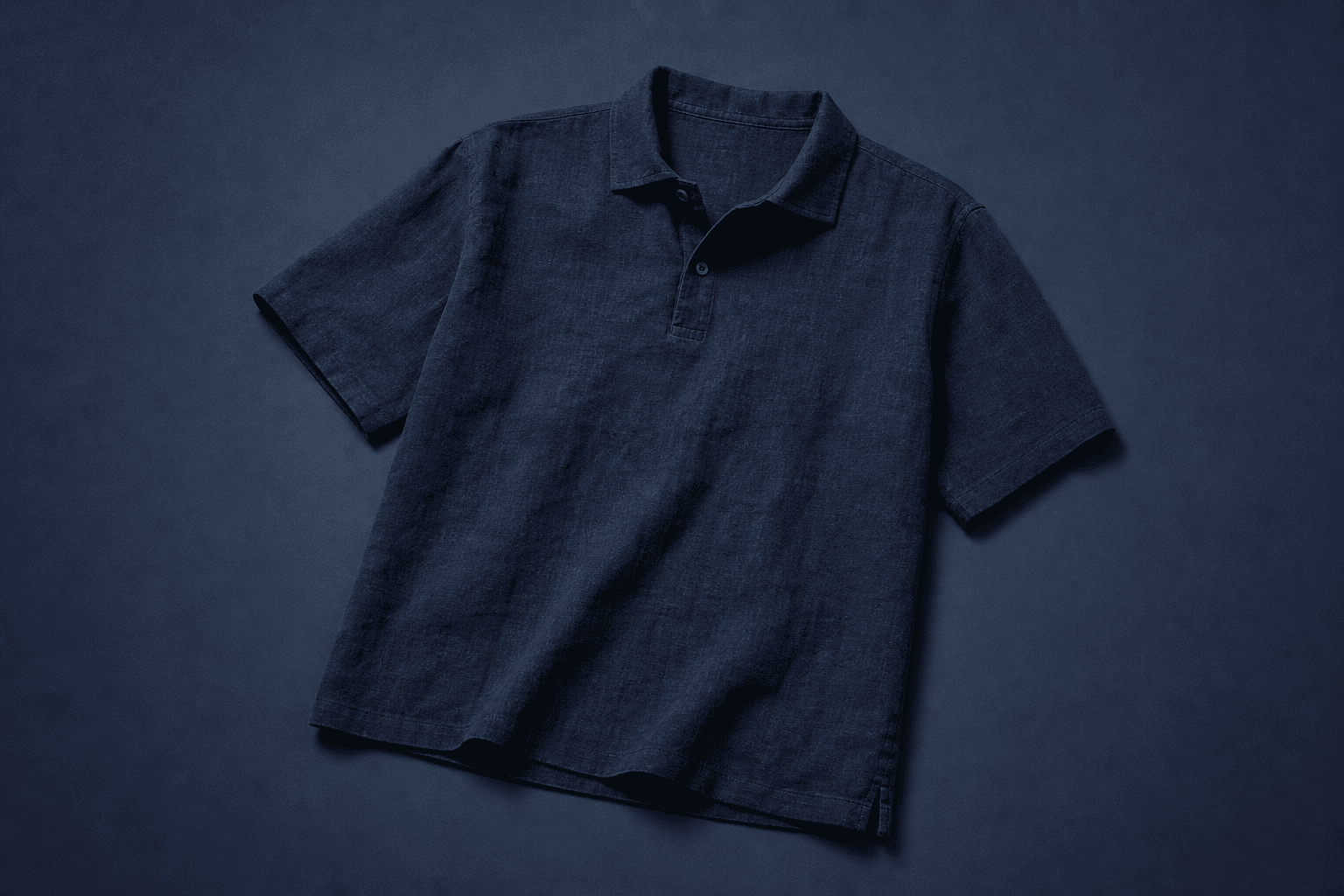 Navy Linen Polo